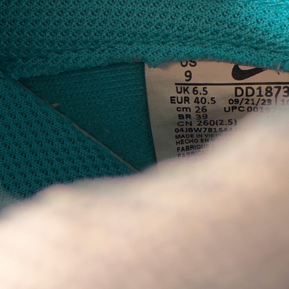 Nike Dunk Low Next Nature Shoes White and Turquoise Sz 9 - Picture 6 of 7